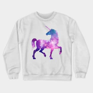 Watercolor cosmic galaxy unicorn Crewneck Sweatshirt